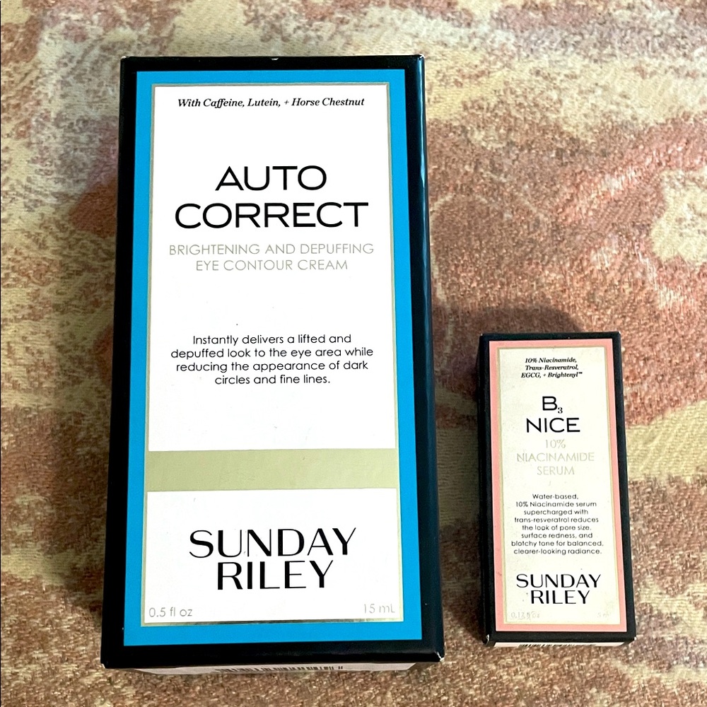 Sunday Riley Auto Correct Eye Cream and B, Nice Serum (FREE)